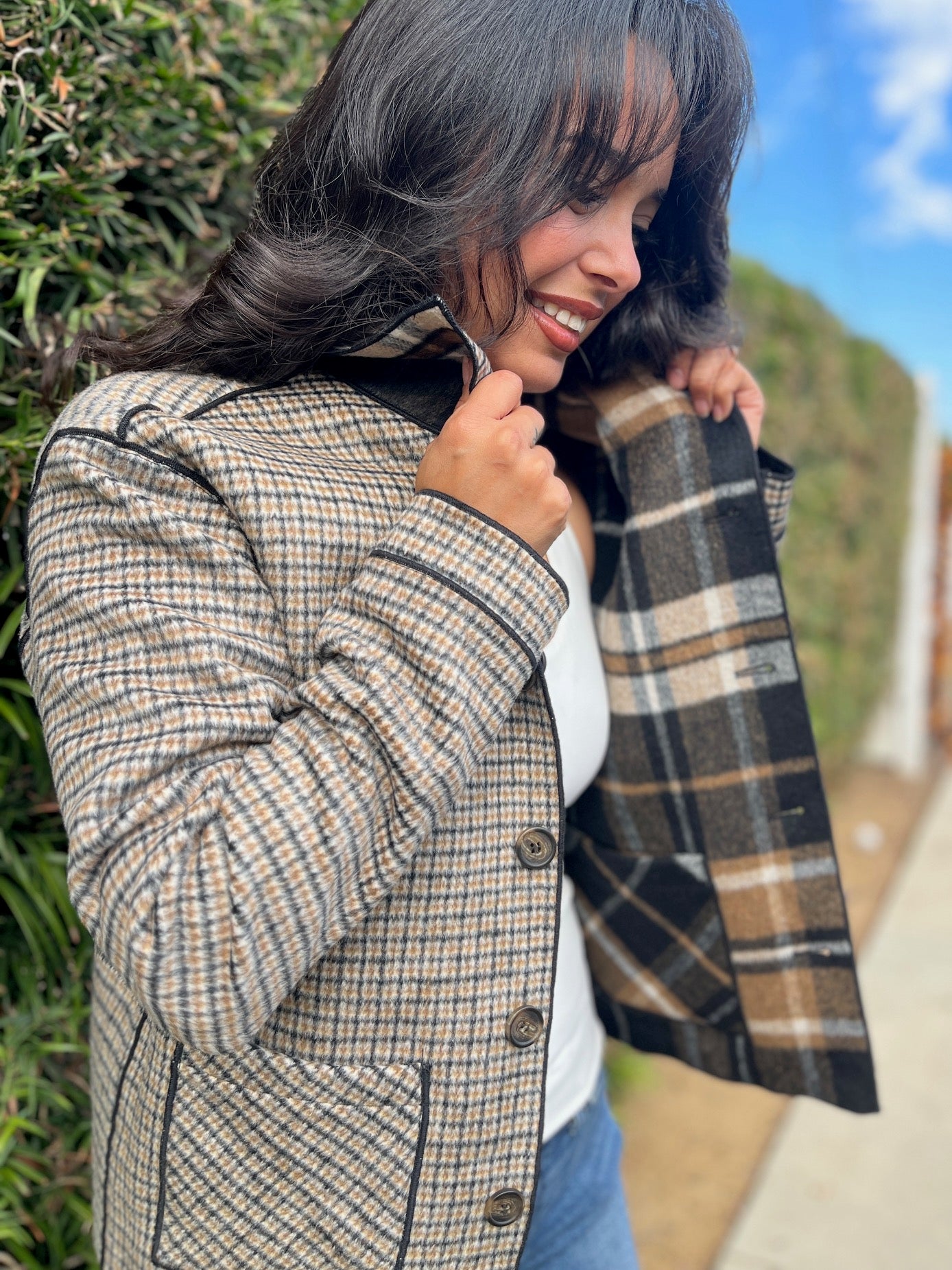 Reversible Plaid Jacket - Charlie B